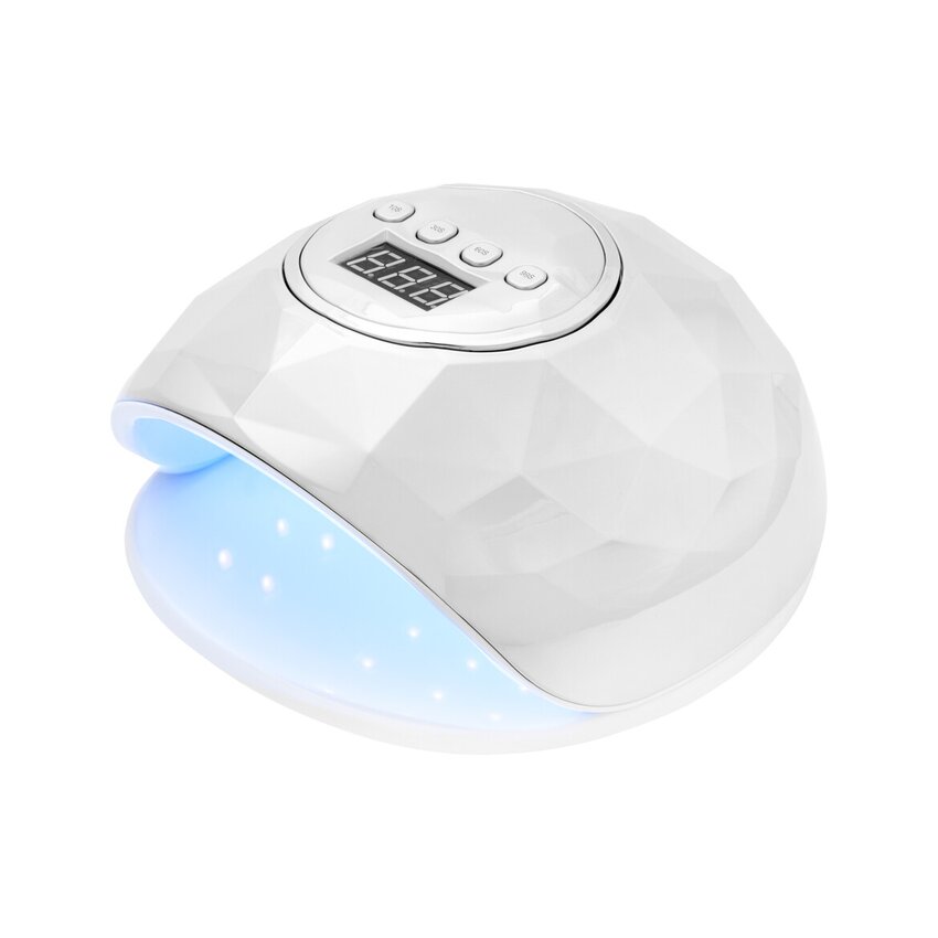 UV LED lesklá 86W lampa biela/strieborná perleťová