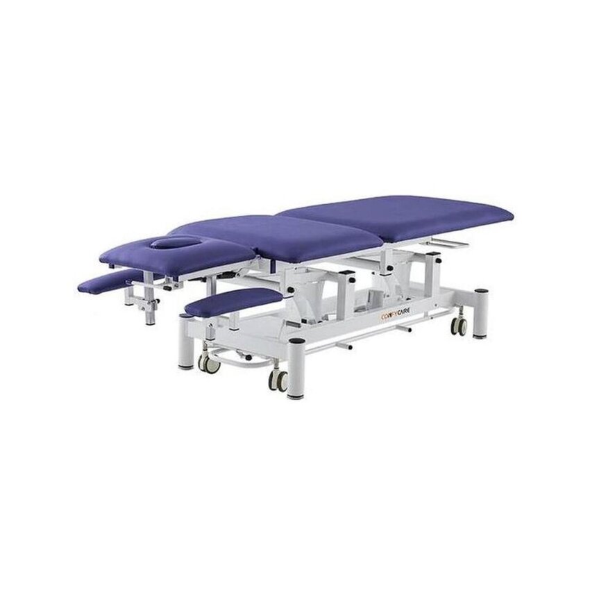 Elektrický masážny stôl 5 sekcií - Rila PRO - Biely rám, modré čalúnenie