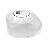 UV LED lesklá 86W lampa biela/strieborná perleťová